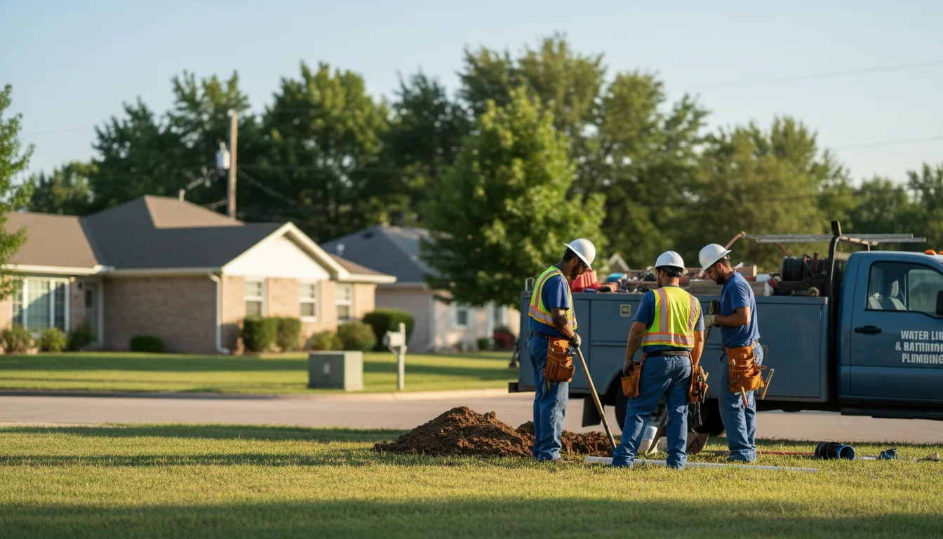 Residential water line and bathroom plumbing service in Lohn, TX